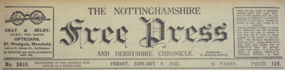 Notts Free Press 1932