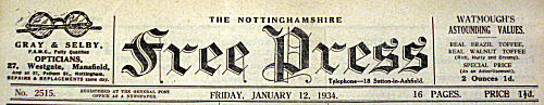 Notts Free Press 1934